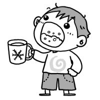 うがいをしてます。