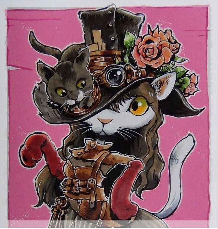 ♡水色インド刺繍リボン&お茶猫リンちゃん♡ | みいちゃんの