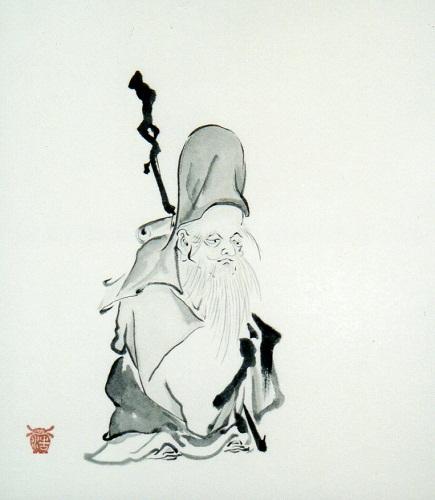 〔水墨画〕　佐藤 信光　童仏画『童心佛光』 童仏 (水墨画) 佐藤 信光 | 楽描庵のブログ
